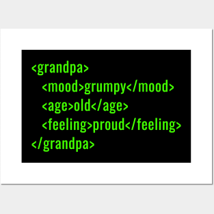 Proud Grandpa Coder Posters and Art